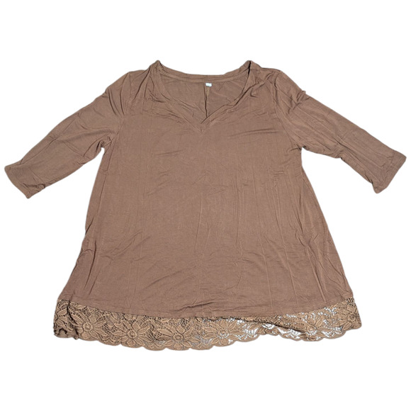 Zenana Women's Top Blouse No Tag Please See measurements Brown - Picture 1 of 5